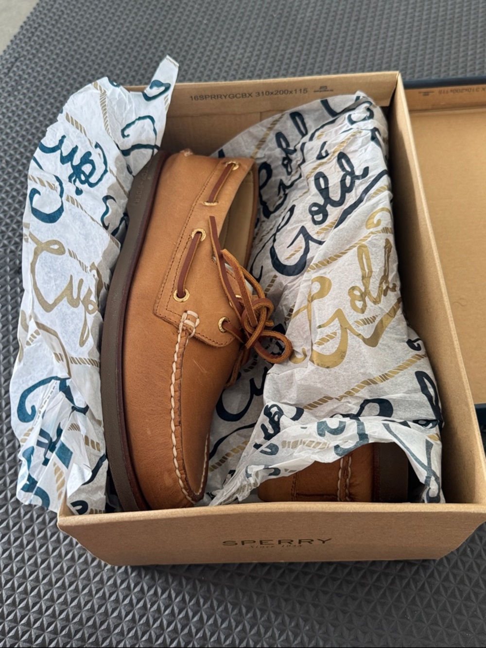 Sperry Men’s Tan Leather 2-Eye Gold Sahara Boat Shoes BRAND NEW! - Picture 9 of 10